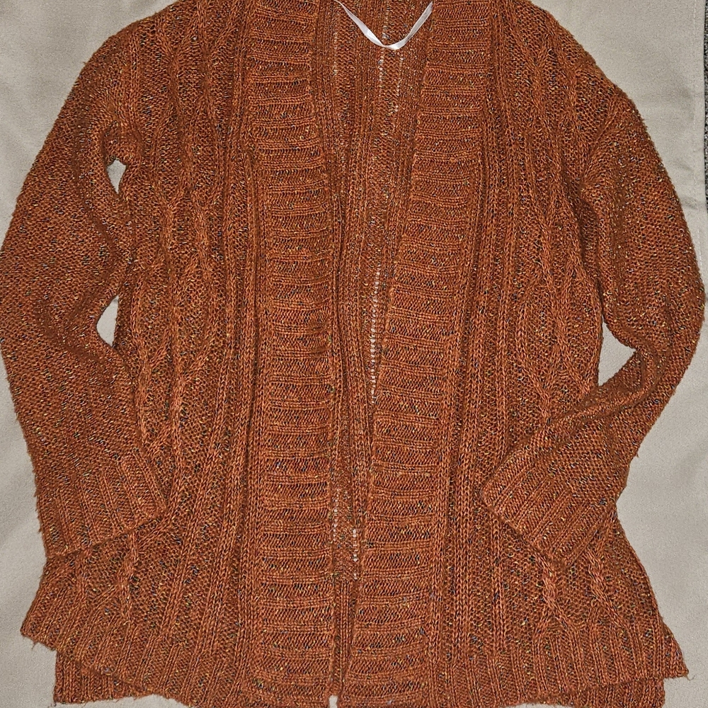 Belldini Rust Cable Knit Cardigan